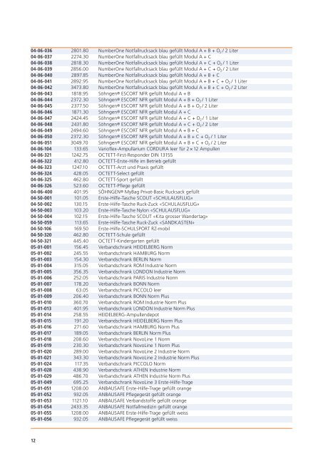 preisliste 2012 notfallmedizin söhngen - Heinz Stampfli AG