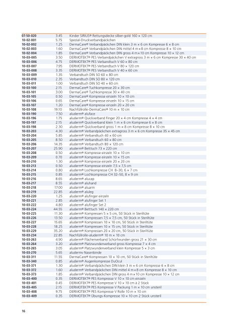 preisliste 2012 notfallmedizin söhngen - Heinz Stampfli AG