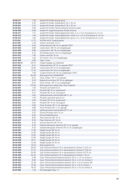 preisliste 2012 notfallmedizin söhngen - Heinz Stampfli AG