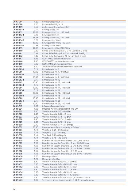 preisliste 2012 notfallmedizin söhngen - Heinz Stampfli AG