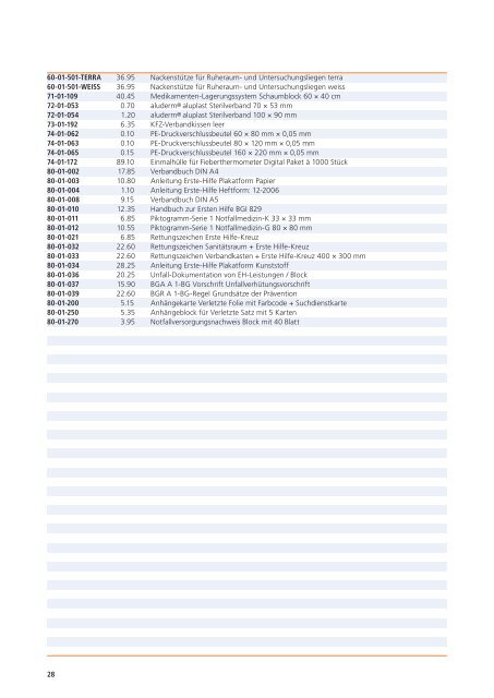 preisliste 2012 notfallmedizin söhngen - Heinz Stampfli AG