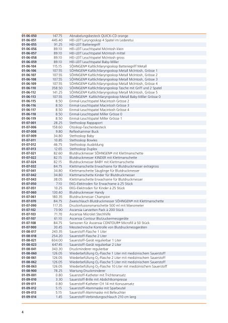 preisliste 2012 notfallmedizin söhngen - Heinz Stampfli AG