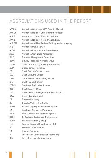 Acronyms and Abbreviations (PDF - 224KB) - CrimTrac