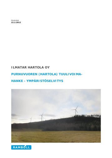 Purnuvuoren tuulivoimahankkeen ympÃ¤ristÃ¶selvitys - Hartolan kunta