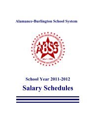 Salary Schedules - Alamance-Burlington School System