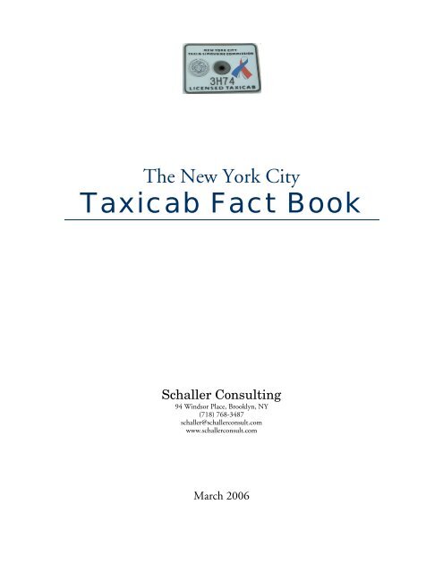 The New York City Taxicab Fact Book - Schaller Consulting