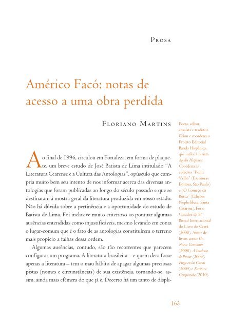 Prosa 3 - Academia Brasileira de Letras