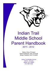 Indian Trail Middle School Parent Handbook - School Directory