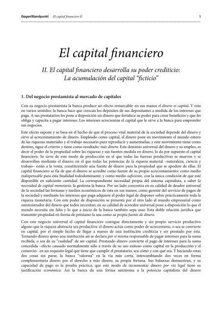 El capital financiero II