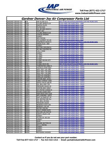 Gardner Denver-Joy Air Compressor Parts - Industrial Air Power