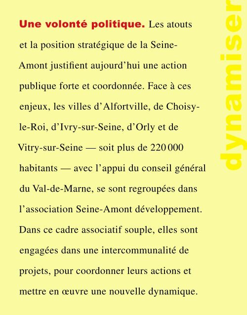 projets dynamiser - Seine-Amont développement