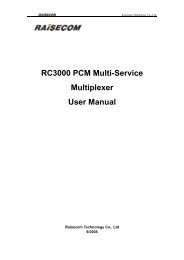 RC3000 PCM Multi-Service Multiplexer User Manual