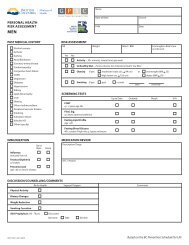 personal health risk assessment for men