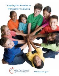 CCC Annual inside copy - Child Care Council of Westchester, Inc.