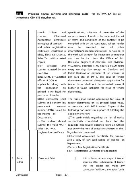 BSNL EW Providing neutral Earthing and extending cable for 15 ...