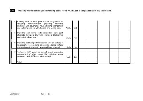 BSNL EW Providing neutral Earthing and extending cable for 15 ...