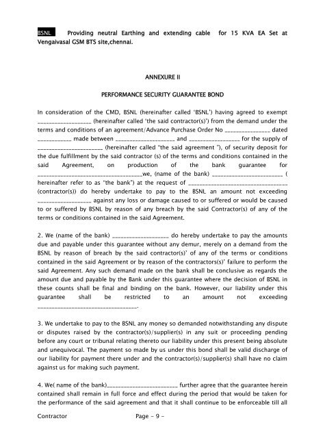 BSNL EW Providing neutral Earthing and extending cable for 15 ...