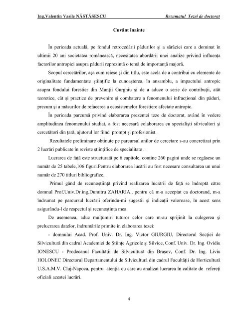 Ing. Valentin Vasile NÄSTÄSESCU - USAMV Cluj-Napoca