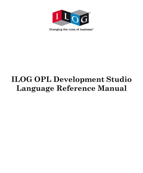 ILOG OPL Development Studio Language Reference Manual