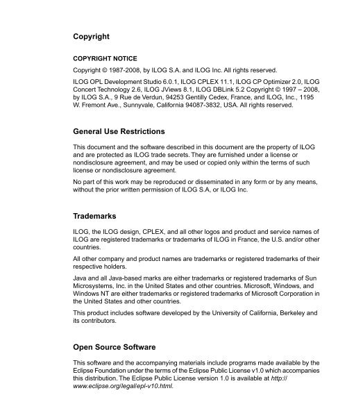 ILOG OPL Development Studio Language Reference Manual