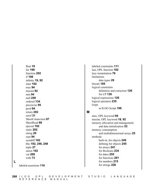 ILOG OPL Development Studio Language Reference Manual