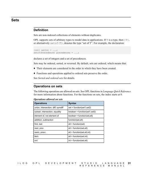 ILOG OPL Development Studio Language Reference Manual