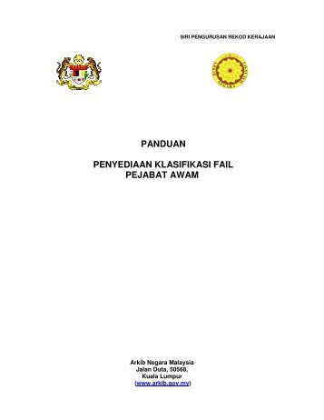 Panduan Pengurusan Fail Rasmi Kerajaan - Jabatan Perdana 