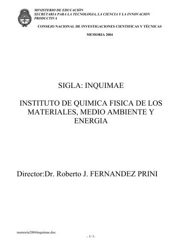 2004 - inquimae - Universidad de Buenos Aires