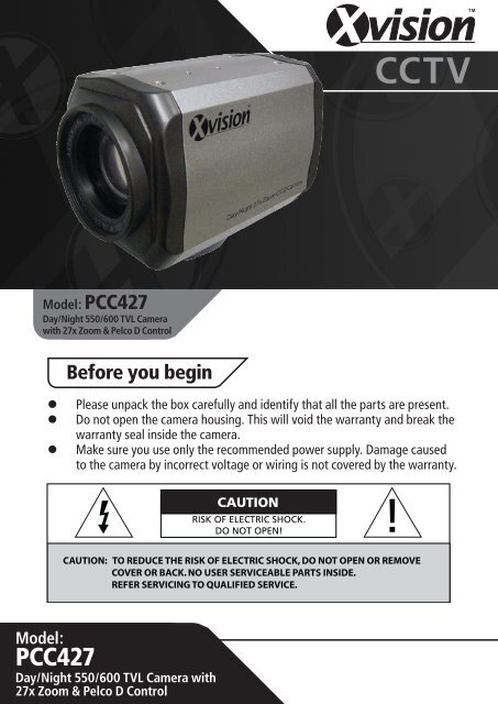 PCC427 User Manual - Xvision