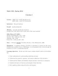 Math 1501, Spring 2012 Calculus I - Gordon State College