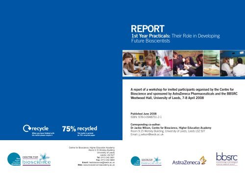 REPORT - School of Biology - University of St Andrews