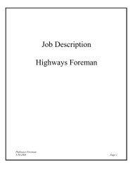 Job Description Highways Foreman