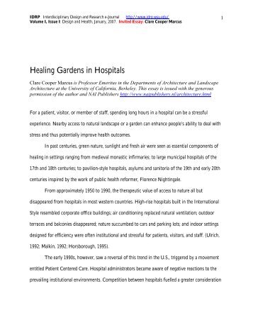 Healing Gardens in Hospitals