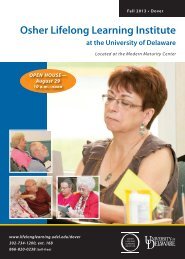 Osher Lifelong Learning Institutes at the University of Delaware