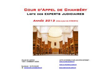 Liste des experts par rubriques - ChambÃƒÂ©ry