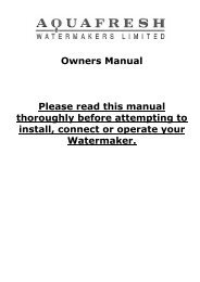 Aquafresh Watermakers Manual - Atlantis Marine Power