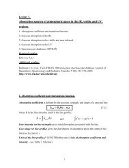 Absorption spectra of atmospheric gases in the IR, visible and UV ...