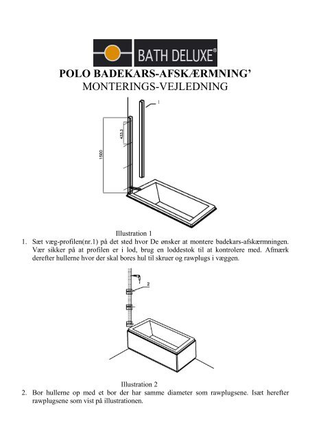 monterings-vejledning - Bath Deluxe