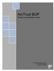 BOP Product & Eligibility Guide - AmTrust North America