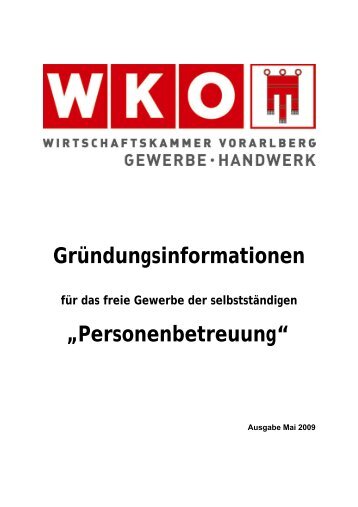 Gründungsinformationen „Personenbetreuung“ - Vorarlberg