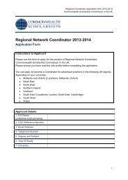 Regional Network Coordinator 2013-2014 - Commonwealth ...