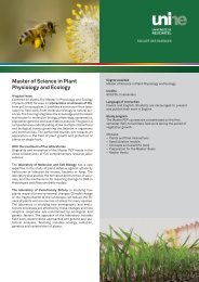 Master of Science in Plant Physiology and Ecology