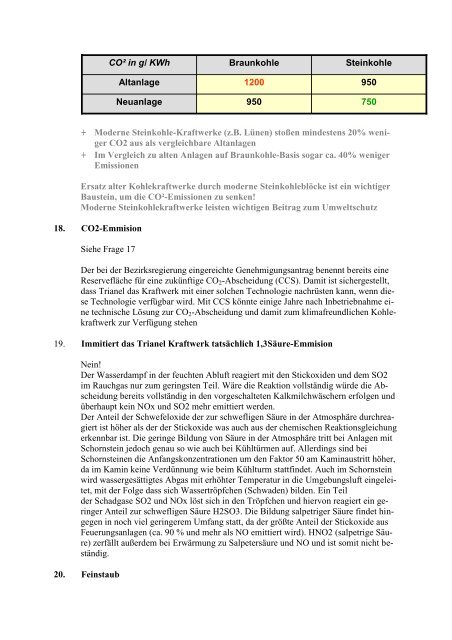 1. Stand der Technik Das von Trianel geplante Steinkohlekraftwerk ...