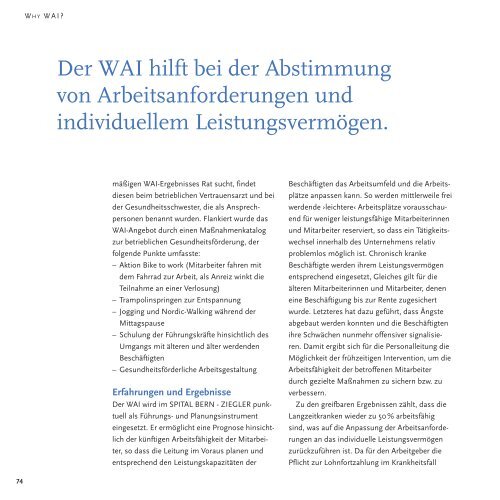 Why WAI? - Der Work Ability Index im Einsatz fÃ¼r ... - Nord-SÃ¼d-Netz