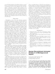 Human Recombinant Activated Protein C in Meningococcal Sepsis*