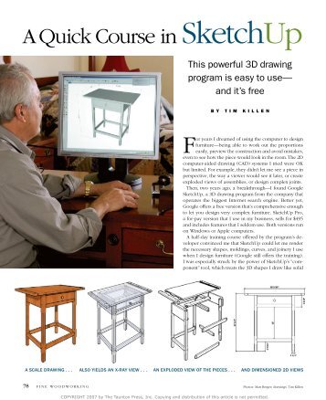 A Quick Course in SketchUp - Fine Woodworking