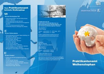 Flyer Praktikantenamt - Praktikantenamt Weihenstephan