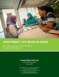 APARTMENT LIFE MOVE-IN GUIDE - Colorado State University