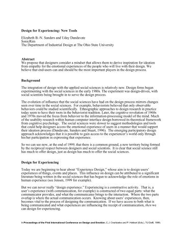 Design for Experiencing: New Tools Elizabeth B.-N ... - ec(h)o