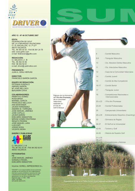 Numero 46 - FederaciÃ³n de Golf de la Comunidad Valenciana